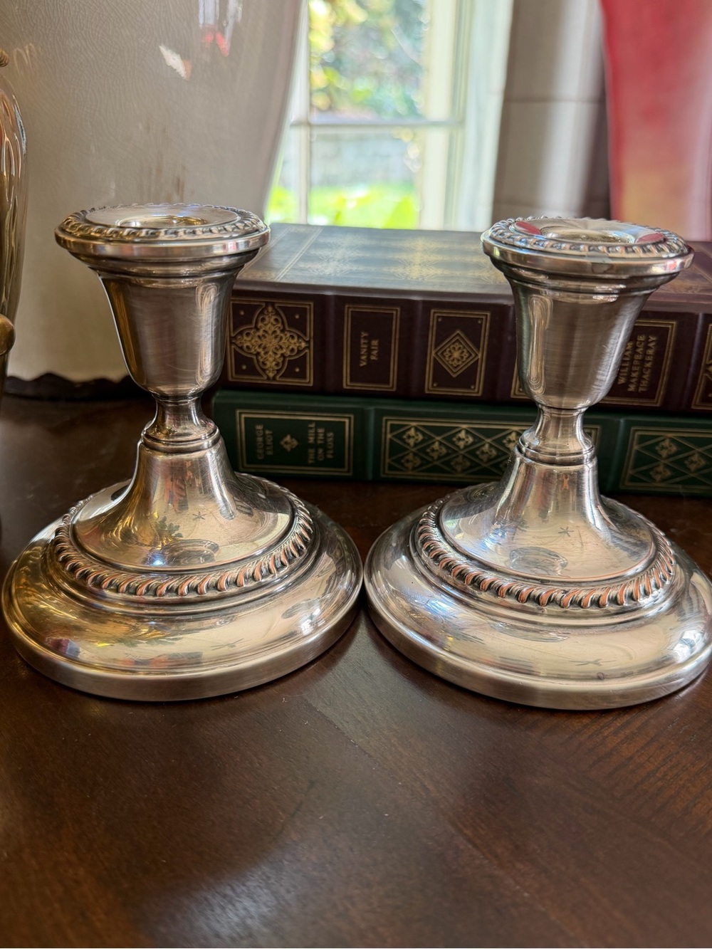 Art S Co. Silver Plates Copper Candlestick Holders